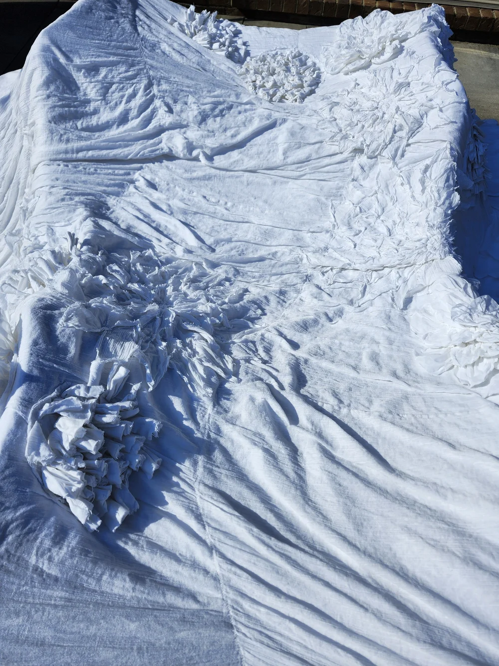 RARE Anthropologie Georgina Queen Duvet Cover Shams Euro Shams Bedskirt White